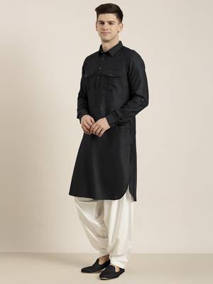 Black cotton pathani with salwar 3
