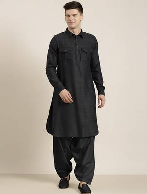 Black cotton pathani with salwar 2