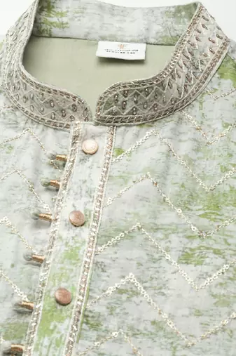 Green sequin embroidery kurtas