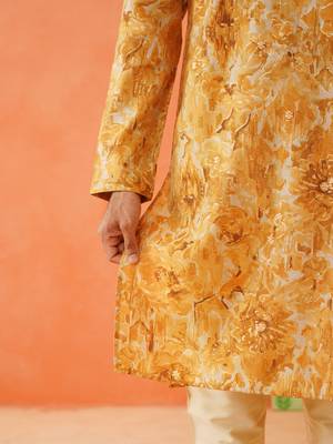 Yellow gold printed kurtas 3