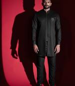 Black lion embroidery front open kurtas