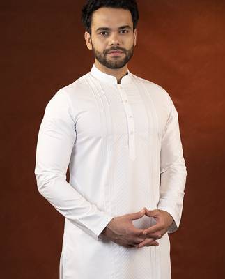 White fine cotton embroidered kurtas 3