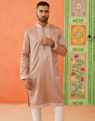 Peach embroidered kurtas 3