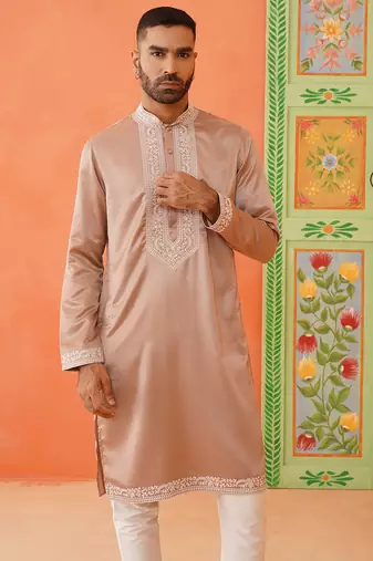 Peach embroidered kurtas