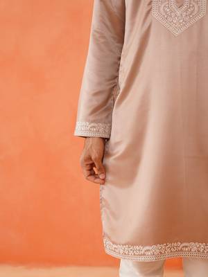 Peach embroidered kurtas 4