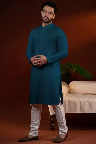 Teal chikankari kurtas