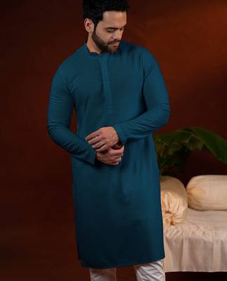 Teal chikankari kurtas 4