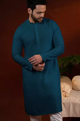 Teal chikankari kurtas