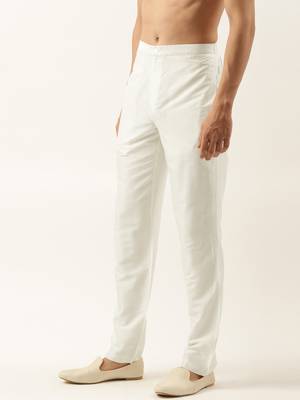 Off white cotton silk pant pajama 2