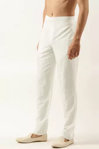 Off white cotton silk pant pajama