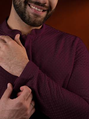 Wine chikankari kurtas 2