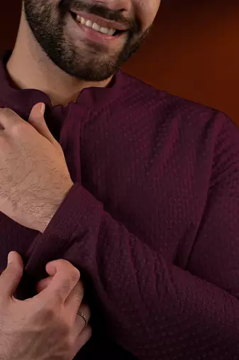 Wine chikankari kurtas