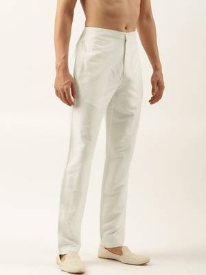 Off white cotton silk pant pajama 3