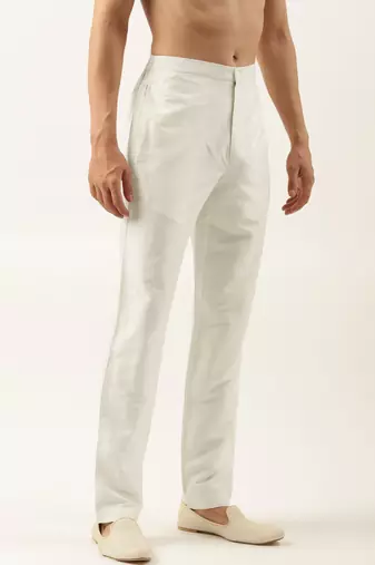 Off white cotton silk pant pajama