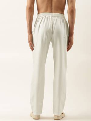 Off white cotton silk pant pajama 4