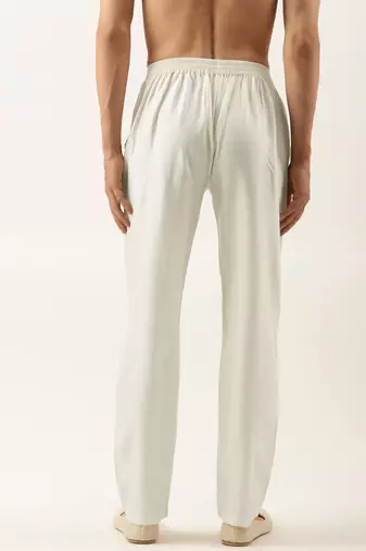 Off white cotton silk pant pajama