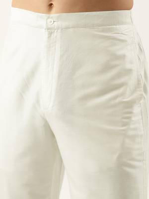 Off white cotton silk pant pajama 5