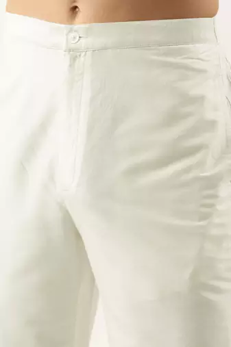Off white cotton silk pant pajama