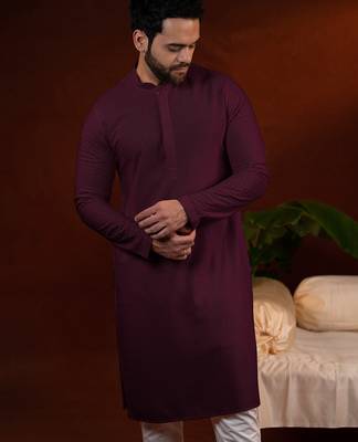 Wine chikankari kurtas 4