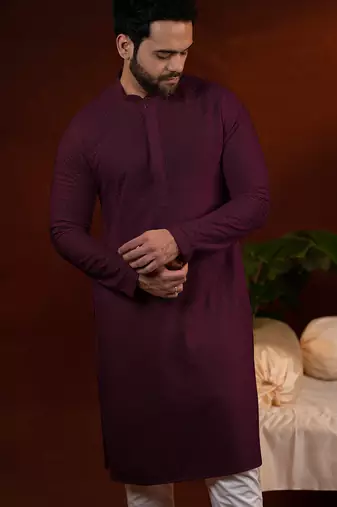 Wine chikankari kurtas