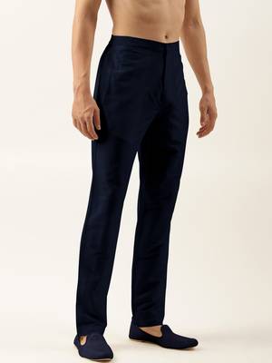 Blue cotton silk pant pajama 3