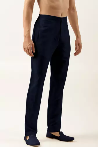 Blue cotton silk pant pajama
