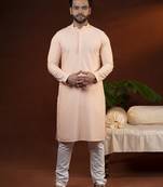 Peach chikankari kurtas