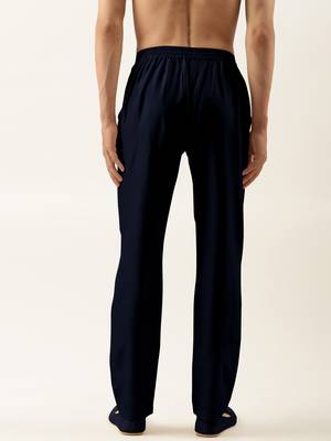 Blue cotton silk pant pajama 4