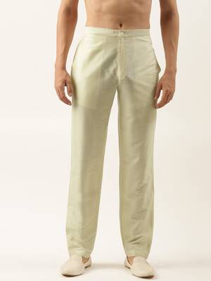 Light gold cotton silk pant pajama 1