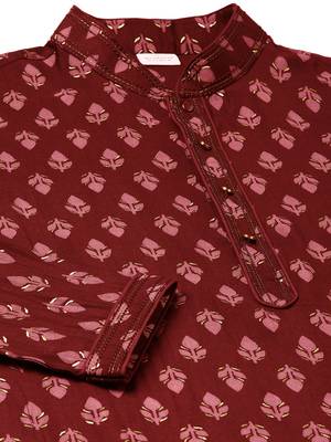 Red block printed kurtas 2