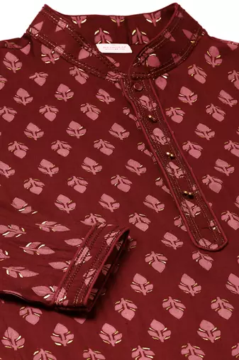 Red block printed kurtas