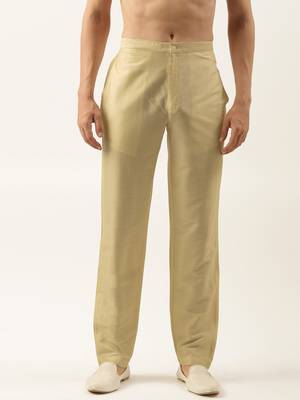 Gold cotton silk pant pajama 1