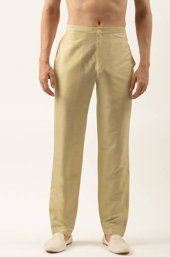 Gold cotton silk pant pajama