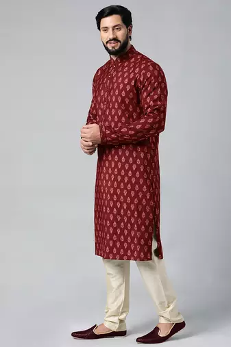 Red block printed kurtas