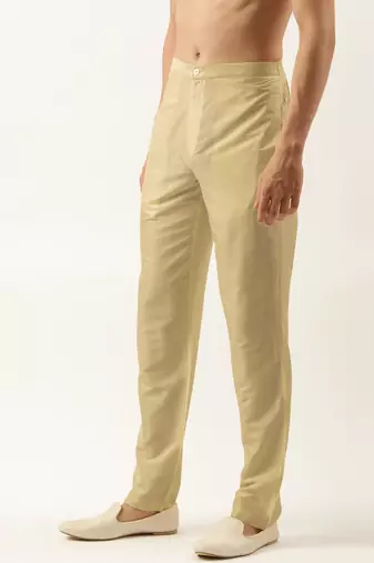 Gold cotton silk pant pajama