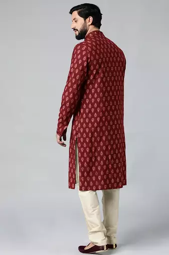 Red block printed kurtas