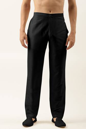 Black cotton silk pant pajama