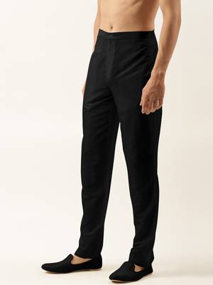 Black cotton silk pant pajama 2