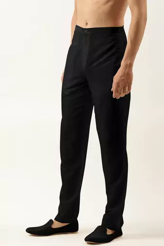 Black cotton silk pant pajama