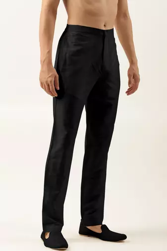 Black cotton silk pant pajama