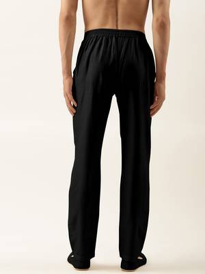 Black cotton silk pant pajama 4