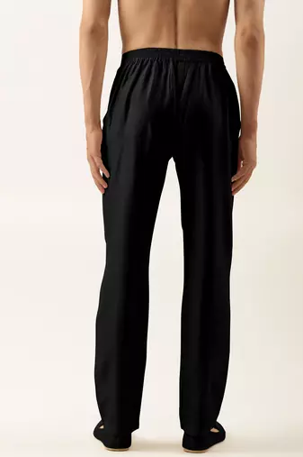 Black cotton silk pant pajama