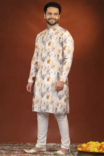 Cream ceremonial kurtas