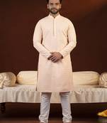 Pastel peach chikankari kurtas