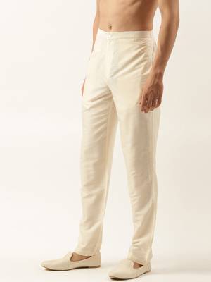 Light beige cotton silk pant pajama 2