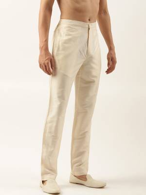 Light beige cotton silk pant pajama 3