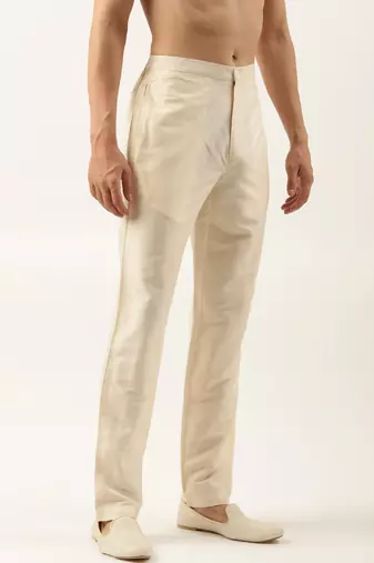 Light beige cotton silk pant pajama