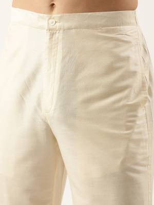Light beige cotton silk pant pajama 5