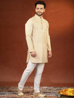 Cream sanganeri print kurtas 3