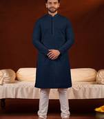 Navy blue chikankari kurtas